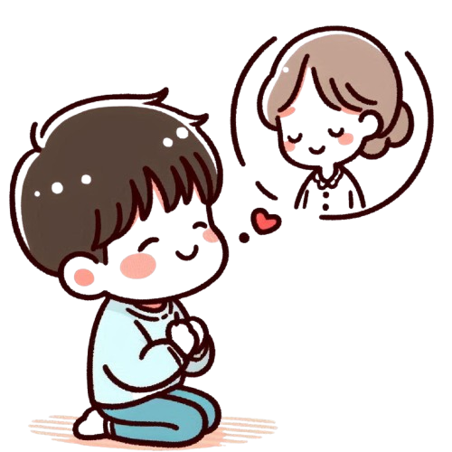 A boy longing for maternal love with a pure white background in the style of LINE stickers colorful and simple childlike style 1 removebg preview