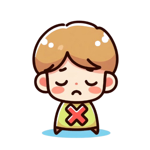 A sad little boy who is forbidden to speak with a pure white background in the style of LINE stickers colorful and simple childlike style 1 removebg preview