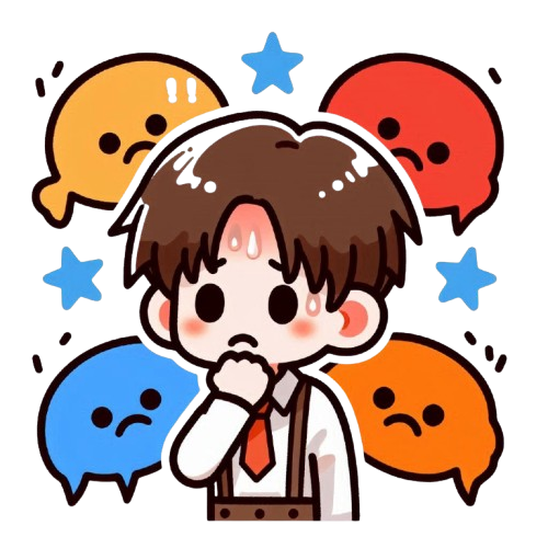 A shy boy with no opinion pure white background LINE sticker style colorful and simple childlike style removebg preview