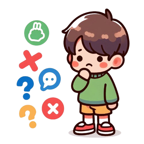 A shy boy with no opinion pure white background LINE sticker style colorful and simple childlike style 6 removebg preview