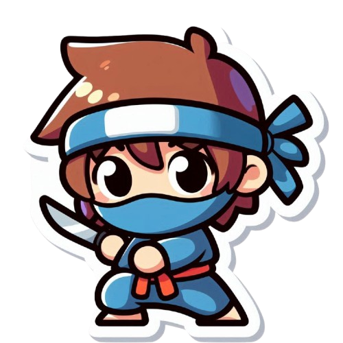 A playful and colorful LINE sticker style illustration of a young ninja boy with a white background 2 removebg preview