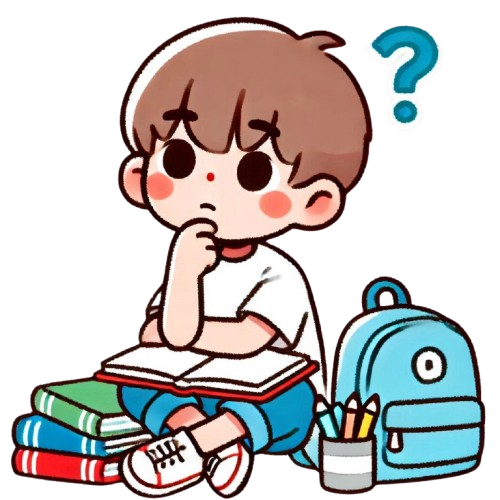 A thoughtful boy with a pure white background LINE sticker art style colorful childlike simple style. removebg preview