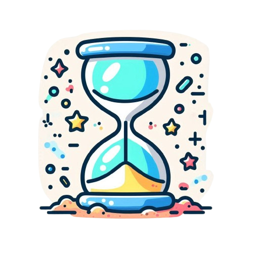 沙漏 背景為純白色 LINE貼圖畫風 彩色童趣簡約風格 removebg preview